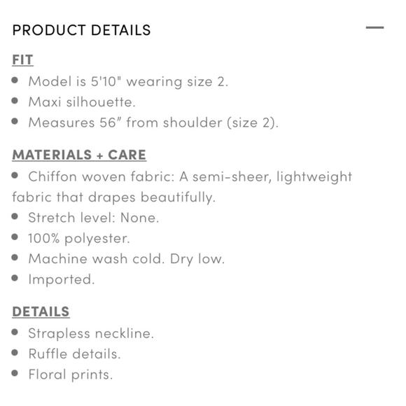 Torrid Silhouette Shadow Floral Maxi Chiffon Strapless Ruffle Dress - Picture 6 of 10